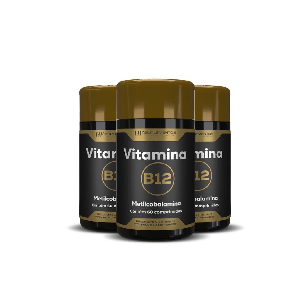KIT 3X VITAMINA B12 METILCOBALAMINA 60 COMP – ENERGIA, MEMÓRIA E SAÚDE NERVOSA
