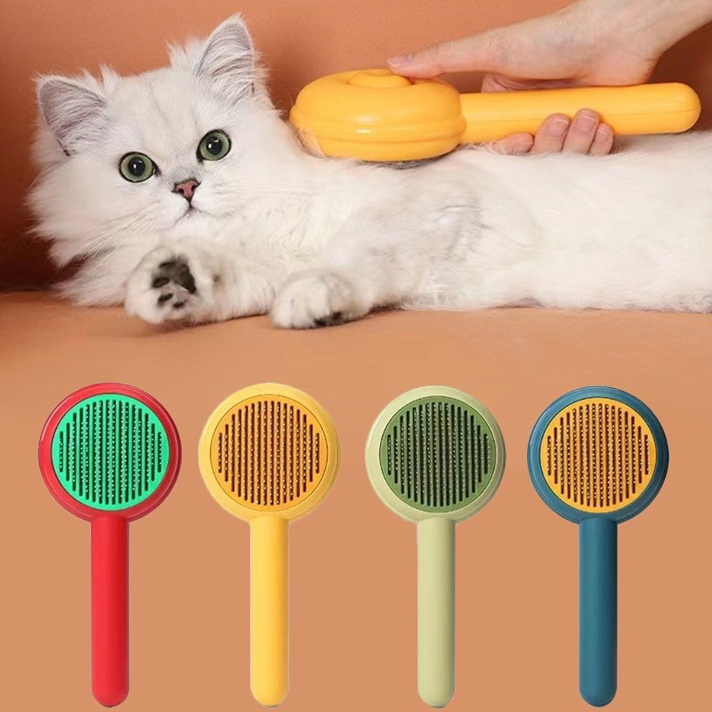 Pente De Depilação Para Animais De Estimação Cães e gatos auto limpeza removedor de cabelo pet raspador ferramenta escova  Com Agulha E Produtos Flutuantes De Cuidado-envio imedito