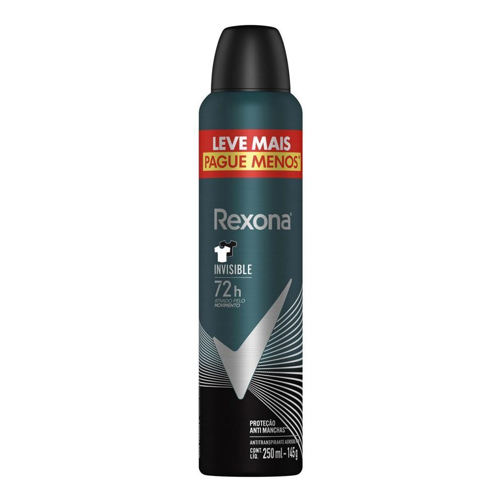 REXONA MEN DESODORANTE AEROSSOL INVISIBLE COM 250ML em Oferta na Shopee