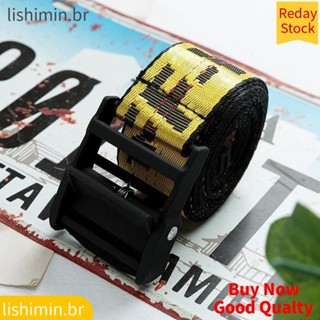 Cinto branco para homens e mulheres decorativos [Moda OFF lona estilo amarelo lona bordado genuíno] cinto industrial em Oferta na Shopee
