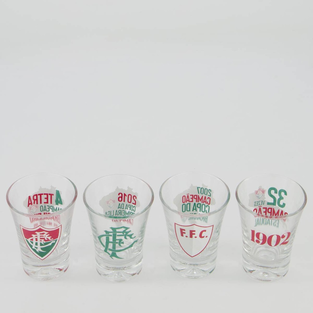 Detalhes do Kit 4 Copos Dose Fluminense