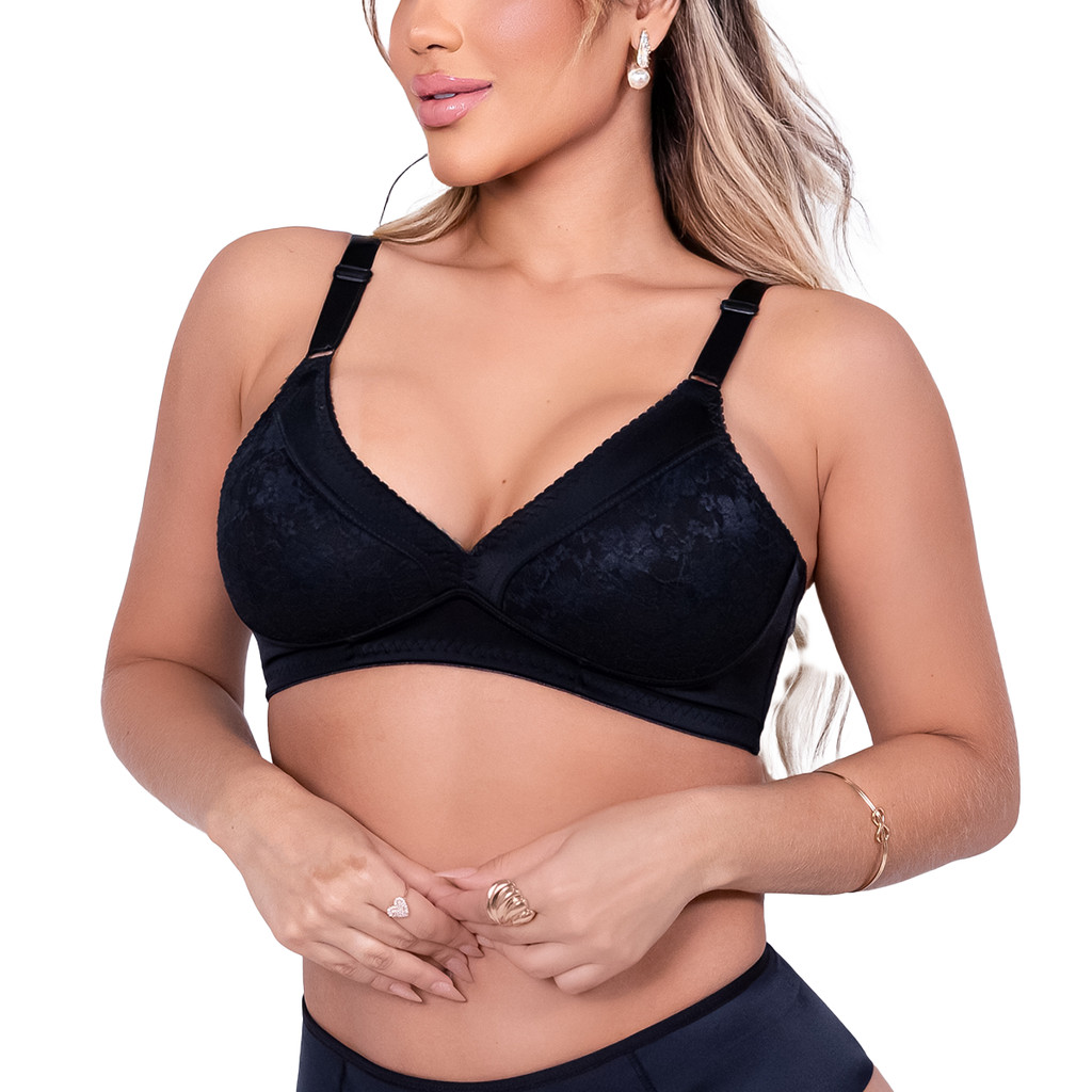 Sutiã Sustentação Pré Moldado Em Renda Poliamida Fellina em Oferta na Shopee