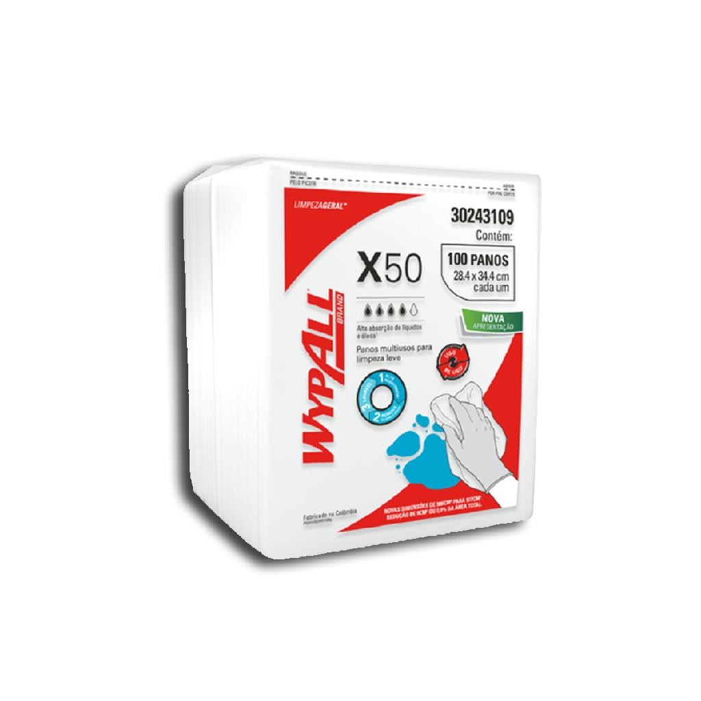 Pano Papel Wypall Kimberly e Clark X50 100 Folhas