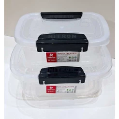 kit/conjunto de potes ultra fortes com travas laterais Nitron 2.1L e 4L