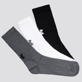 Kit Meia Under Armour Core Cotton Crew 3 Pares Cinza Branco e Preto em Oferta na Shopee