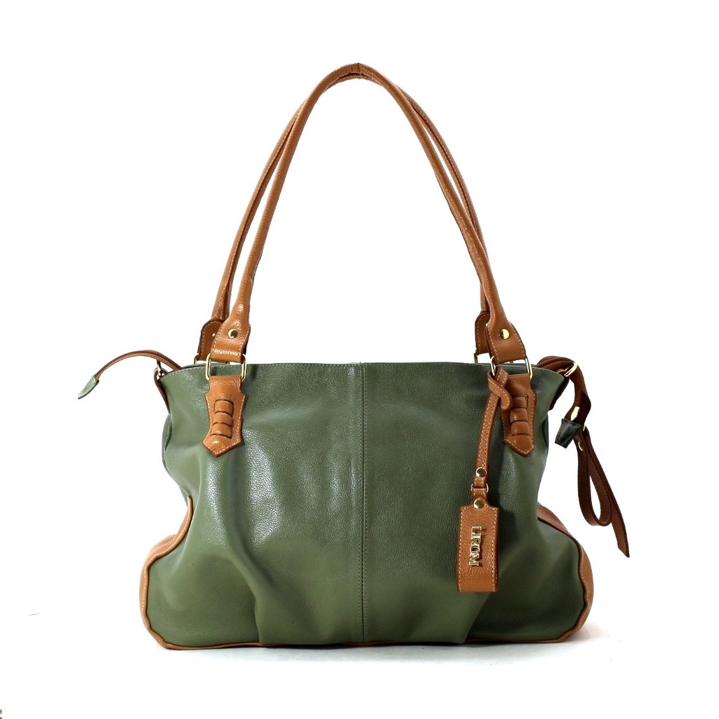 Bolsa Feminina Em Couro Legítimo Macio Média Alça Transversal/Ombro Forrada Lirom