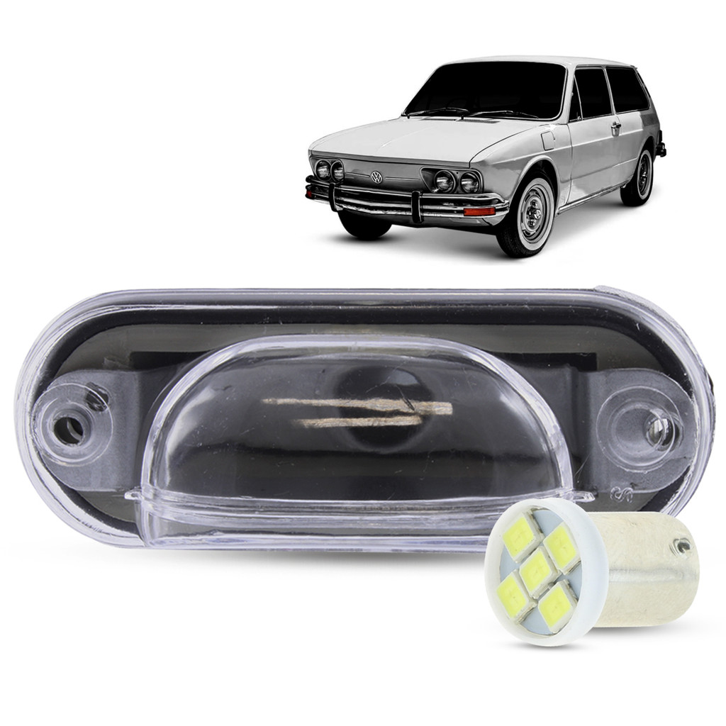 Lanterna Luz de Placa + LED Volkswagen Passat 1973 até 1989 Brasília Variant Gol Voyage BX SP2