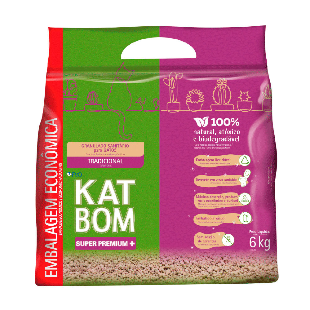 Areia Higiênica Katbom Granulado Para Gatos Natural 6kg em Oferta na Shopee