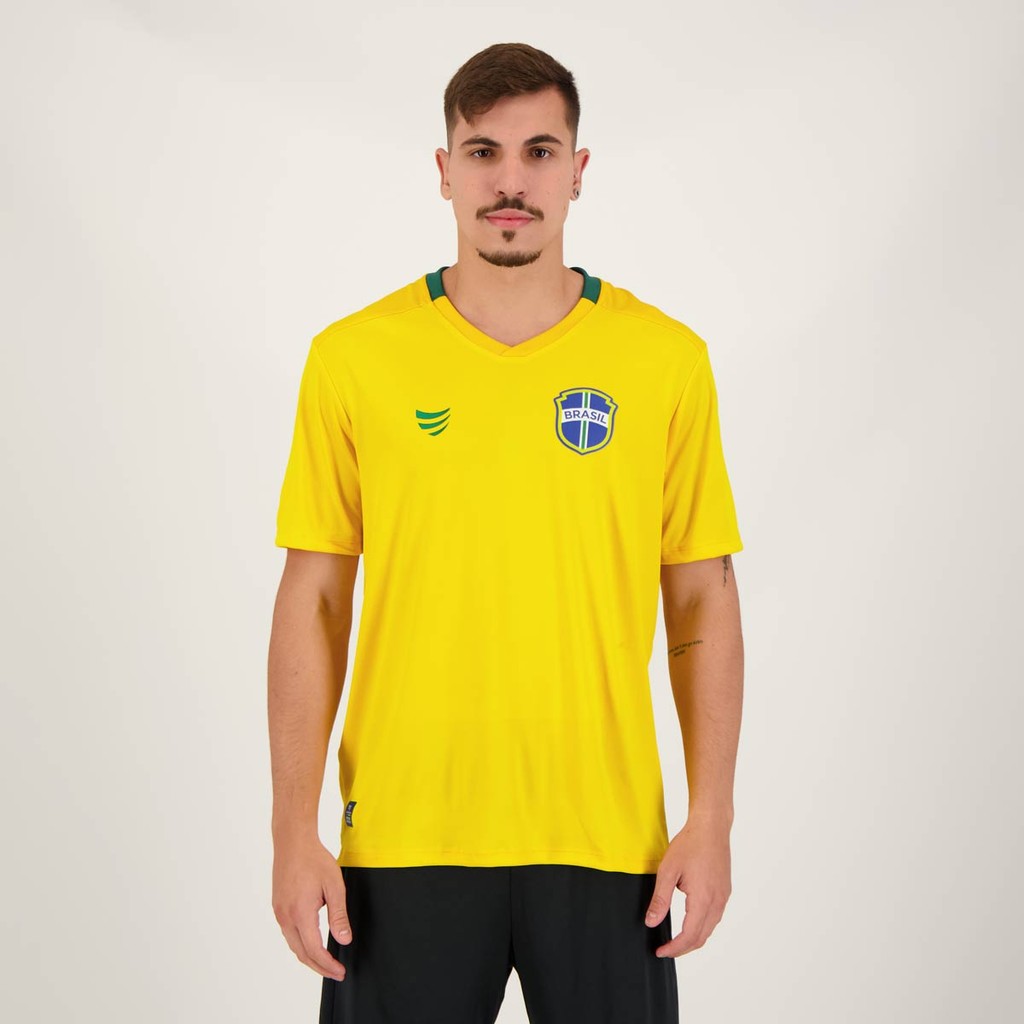 Camisa Super Bolla Copa Prata Brasil Amarela em Oferta na Shopee