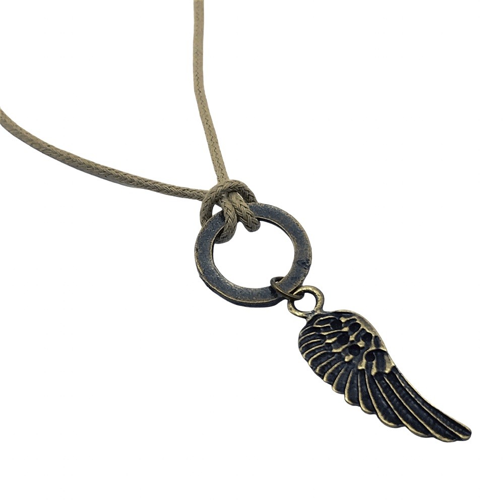 Colar Cordão Asa De São Miguel Arcanjo Metal Dourado