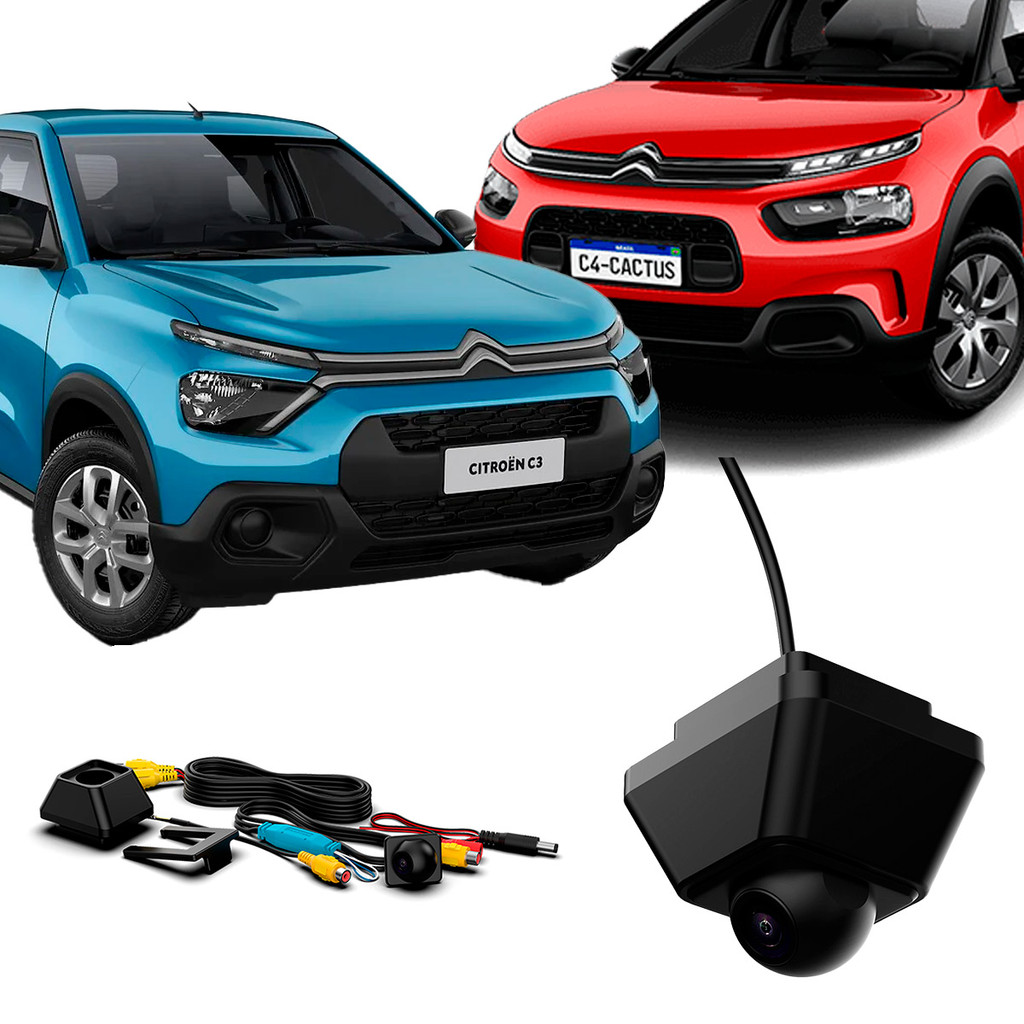 Câmera de Ré Tartaruga 720p IP68 com Conexão Original para Citroen C3/Cactus - Faaftech em Oferta na Shopee