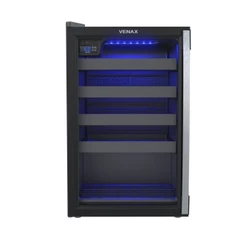 Adega Venax Piubella 100 para 24 Garrafas Porta Invertida Preto 127v