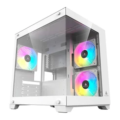Gabinete Gamer Acegeek Gimli, Rainbow, Mid-Tower, Lateral de Vidro, Com3 Fans Branco, AG-GIMLI-WH-3F