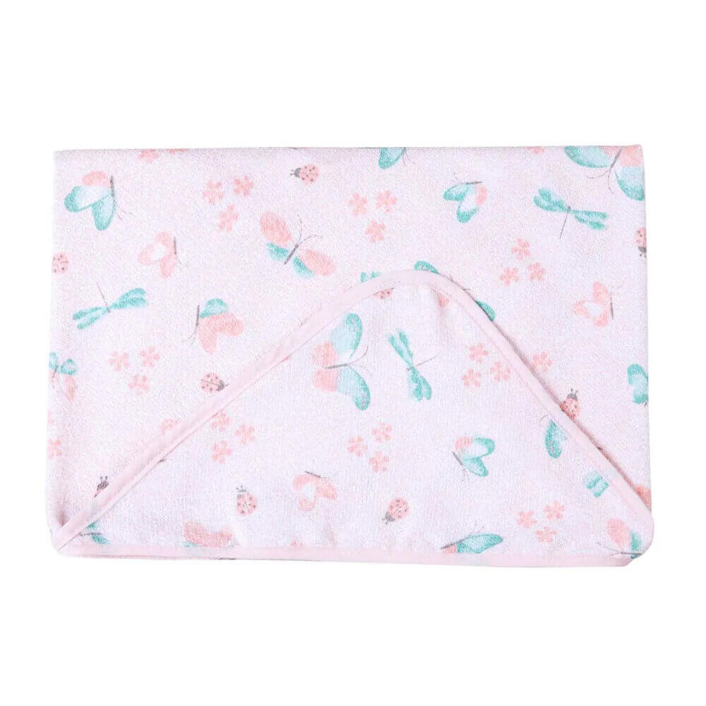 Toalha Forrada Papizinha Karinho Capuz Estampa Borboletas 70x70 em Oferta na Shopee