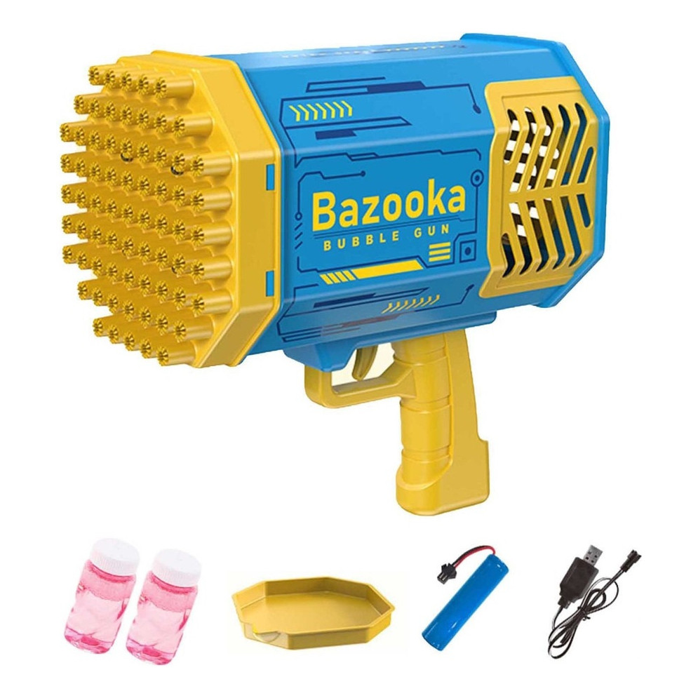 Bazuka Maquina de Bolhas de Sabão Automático Arma 69 Furos Metralhadora Bolhinhas recarregavel