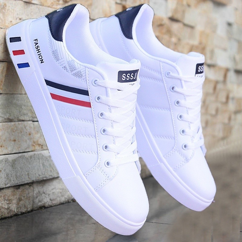 Casual Branco Sapatos Casuais Masculino Couro Confortável Esportes Correndo Mocassins Moda Respirável Masculina