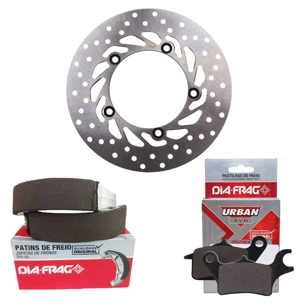 Disco de Freio Dianteiro Fazer 150 Ubs / Factor 125i / Factor 150 2016-2025 + Pastilhas e Lonas Diafrag em Oferta na Shopee