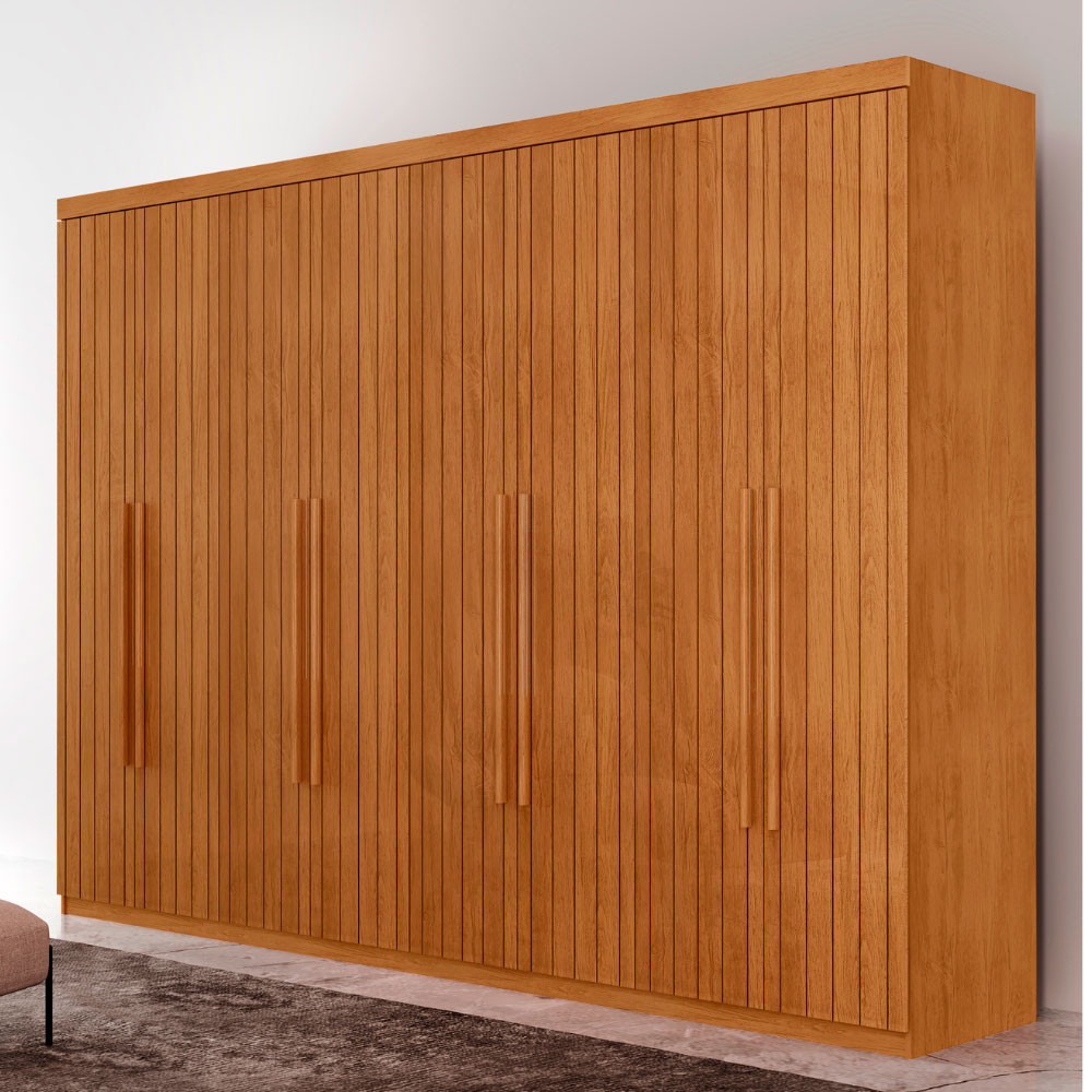 Guarda Roupa Casal Marrocos MDF 8 Portas 4 Gavetas Moderna Mobília - Home & Living