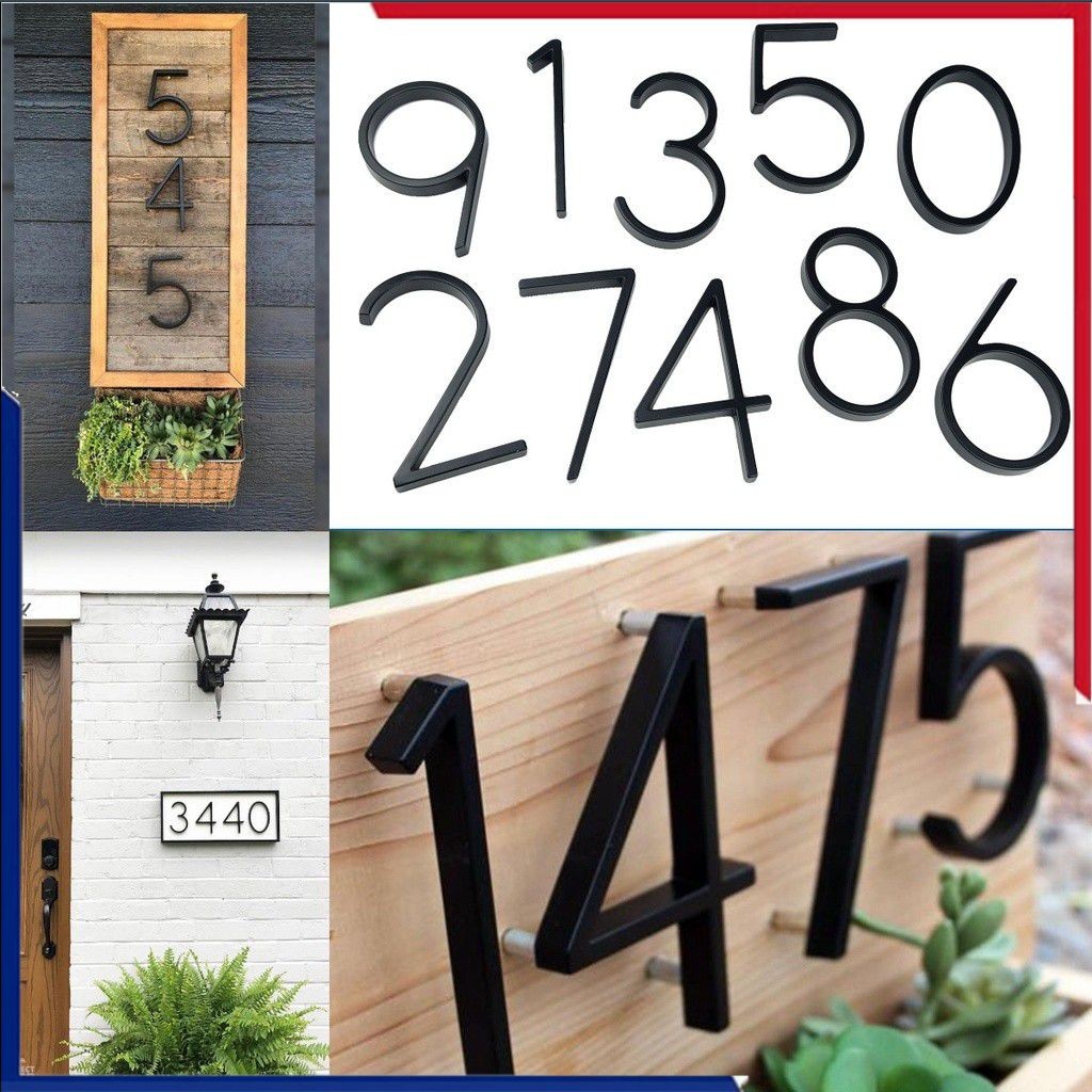 Letras De Número De Porta EXTERIOR #0-9 Ab Liga De Zinco Casa 5 Polegadas Número Endereço Placa De Porta De Casa Com Parafusos