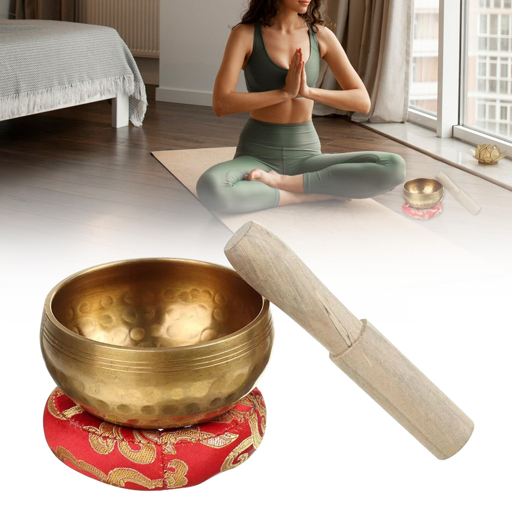Imagem 1 Conjunto De Tigela De Canto Tibetano , Presente Exclusivo , Útil Para Meditação , Yoga , Relaxamento , Chakra , Cura , Oração E Atenção Plena , Alívio Do Estresse