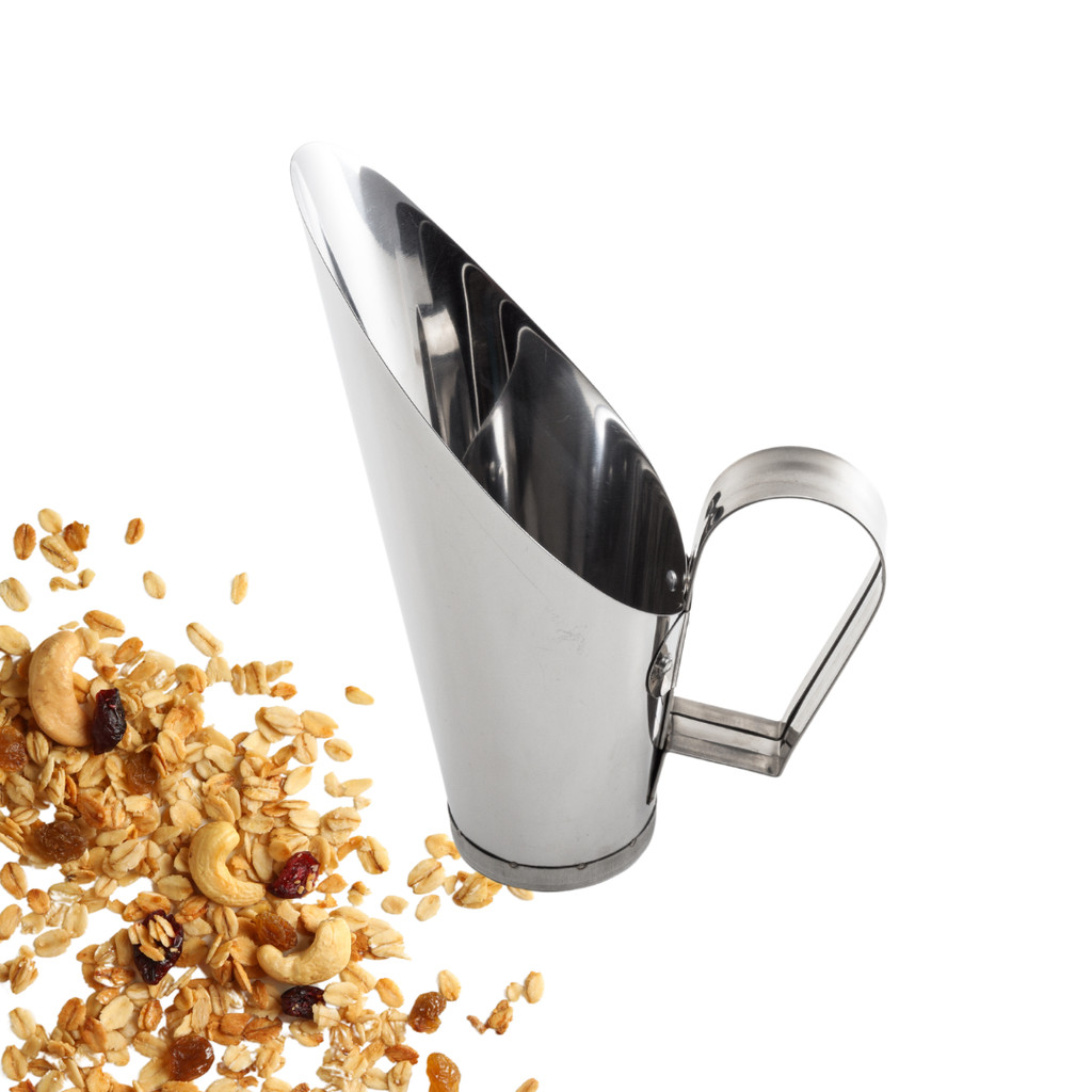 Concha Medidor para Cereais Grão Ração 1kg 1000g Inox em Oferta na Shopee