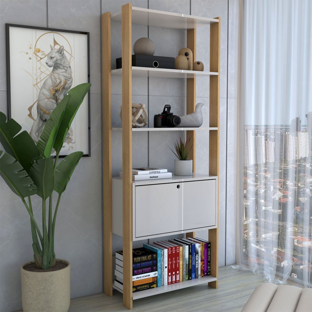 Estante para Livros Industrial 1 Porta 3 Prateleiras - Home & Living