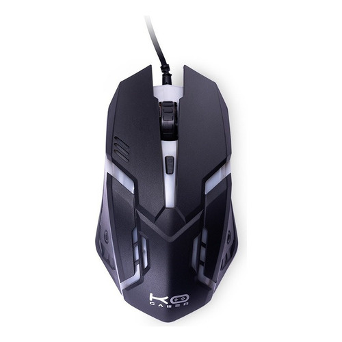 Mouse Optico Gamer Standard Com Fio Usb + Luz Cor Preto