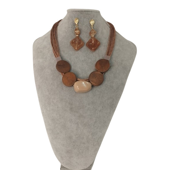 MAXI COLAR FEMININO FIO ENCERADO E RESINA CASUAL PERUIBE