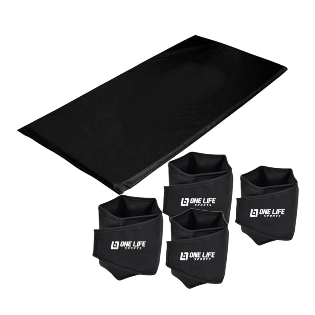 kit Treino em Casa= Caneleira Peso 3 E 2 Kg - Par + Colchonete