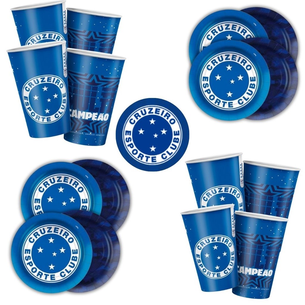 Kit Festa  CRUZEIRO 16 Pratos + 16 Copos Descartável 180 Ml Papel - REGINA em Oferta na Shopee