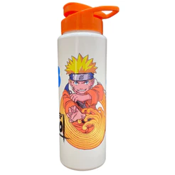 Garrafa Garrafinha de Água Infantil Squeeze Naruto Uzumaki 750ml Branca Bandeirante