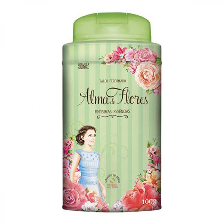 Talco Perfumado Alma Flores 100g em Oferta na Shopee