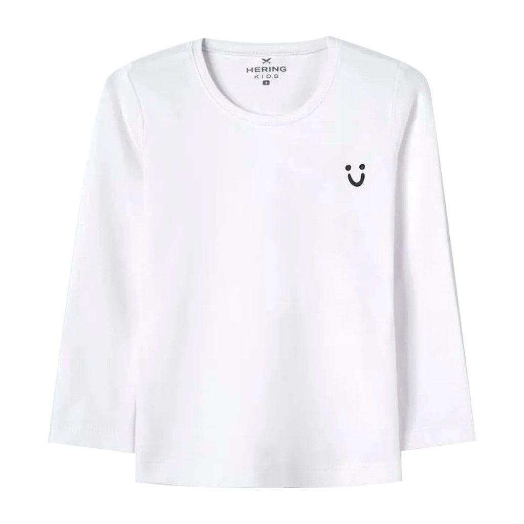 Blusa Básica Hering Kids Infantil Menina Toddler Manga Longa Branca
