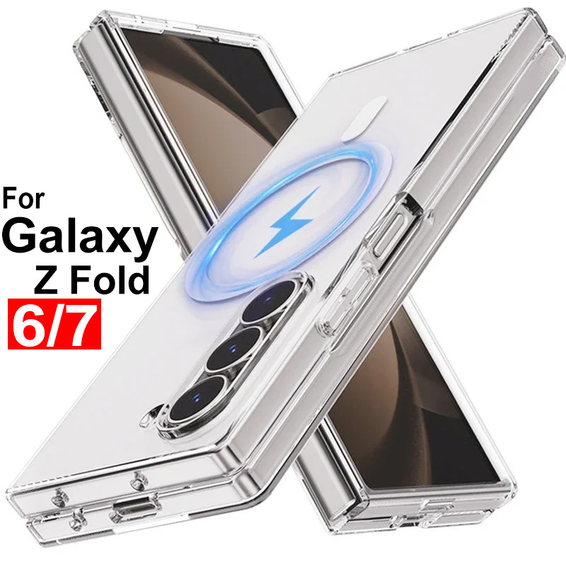 Capa De Telefone Magnética Para Samsung Galaxy Z Fold 3 4 5 6 7 Fold7 Transparen