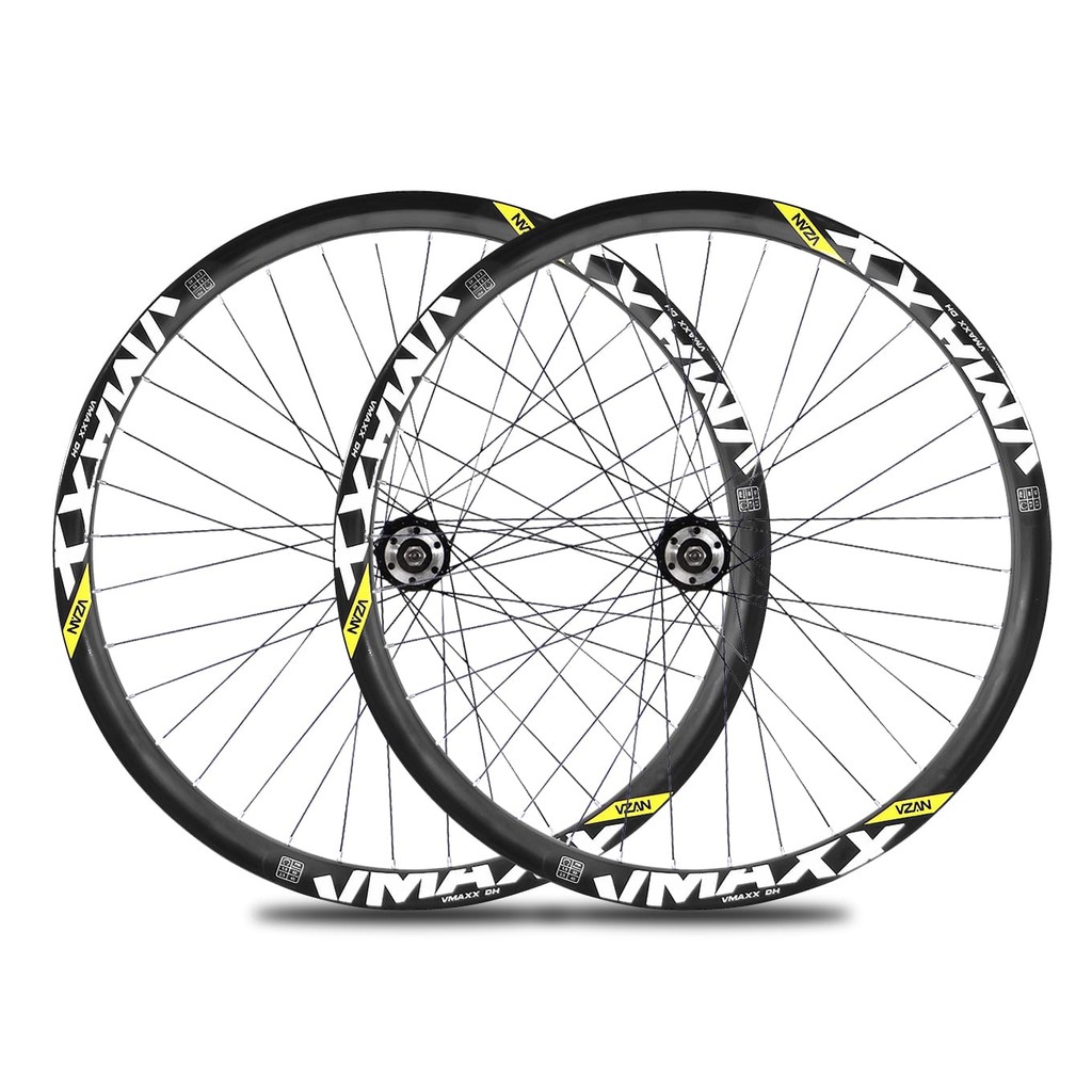 Par Roda Aro 26 Montada Cubo Rosca P/ Roda Livre Vzan Vmaxx Freio a Disco Bike Grau Preto