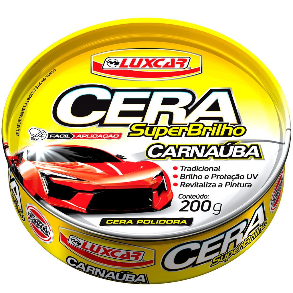 Cera Polidora Luxcar Super Brilho 200g Brilho Duradouro com Proteção para a Pintura Automotiva