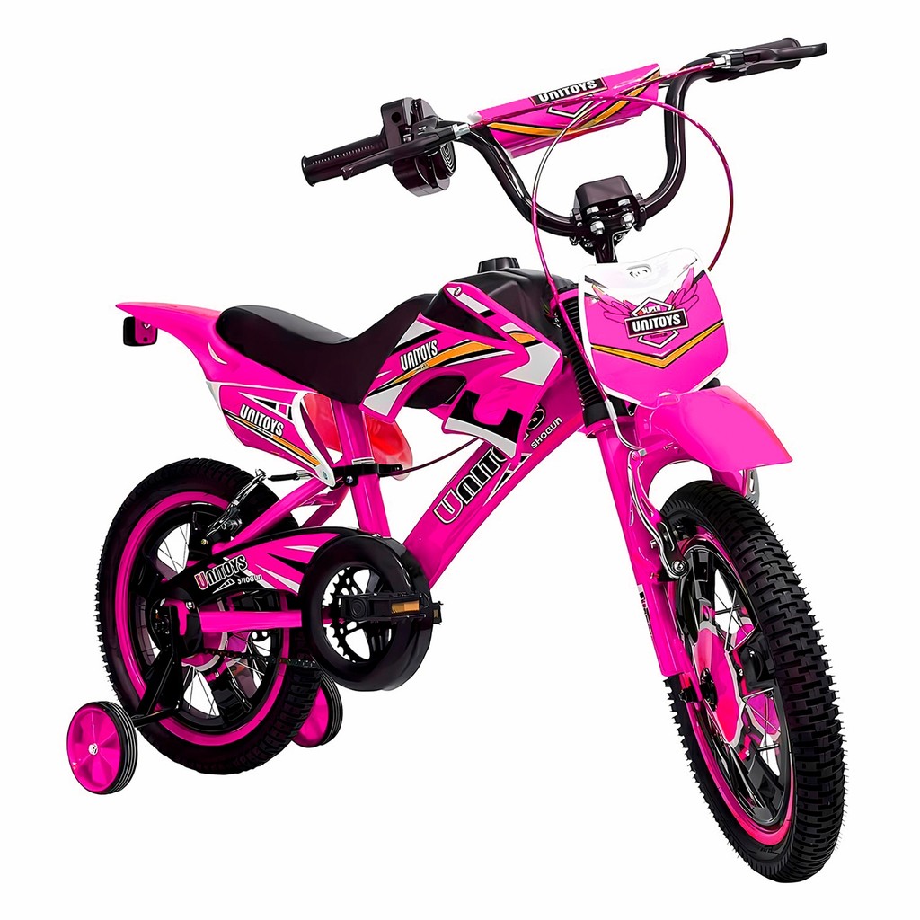 Bike Infantil Rosa Com Carenagem Moto Banco Estendido E Freios V-Brake Para Crianças - Unitoys