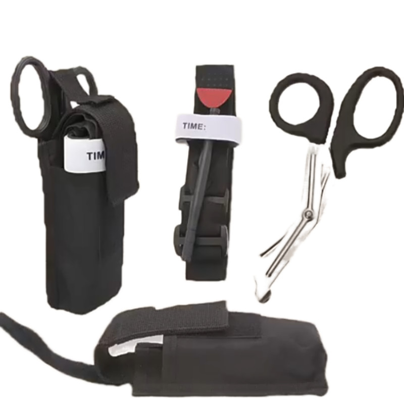 Kit Torniquete Porta Torniquete Militar Primeiros Socorros + Tesoura Aph Ponta Romba Socorrista