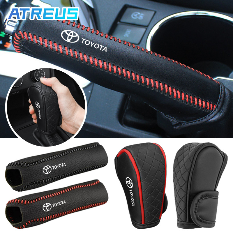 Toyota Proteção Do Freio De Mão Carro Tampa Da Alavanca De Câmbio Do Carro Couro Capa Do Freio De Mão Decoração Capa em Oferta na Shopee