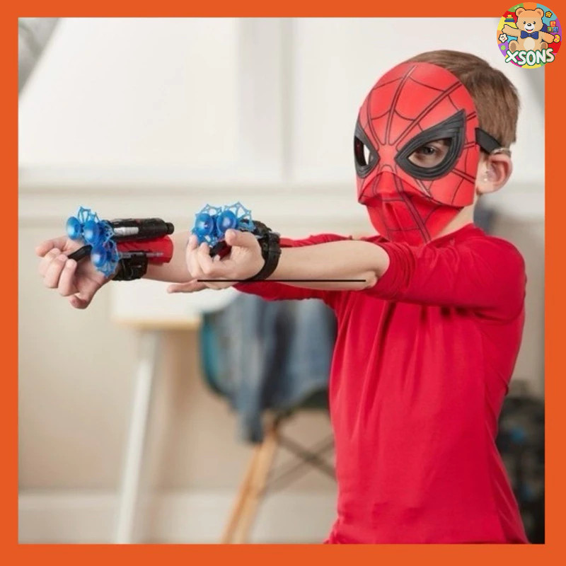 Luva Homem Aranha Infantil Brinquedo Lança Dardos Spider Man Herói Lançador Teia