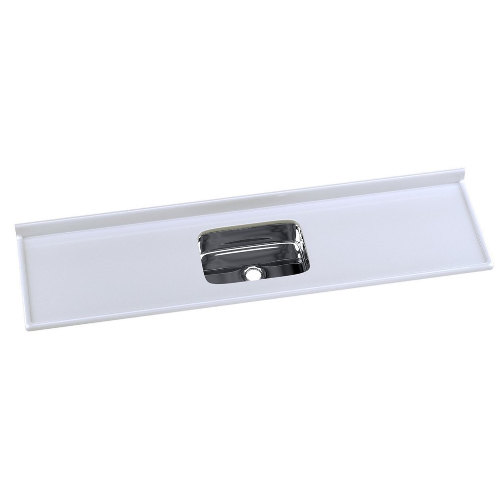 Pia Para Cozinha Em Mármore Sintético Com Cuba Em Aço Inox 199cmx55cm Gelo em Oferta na Shopee