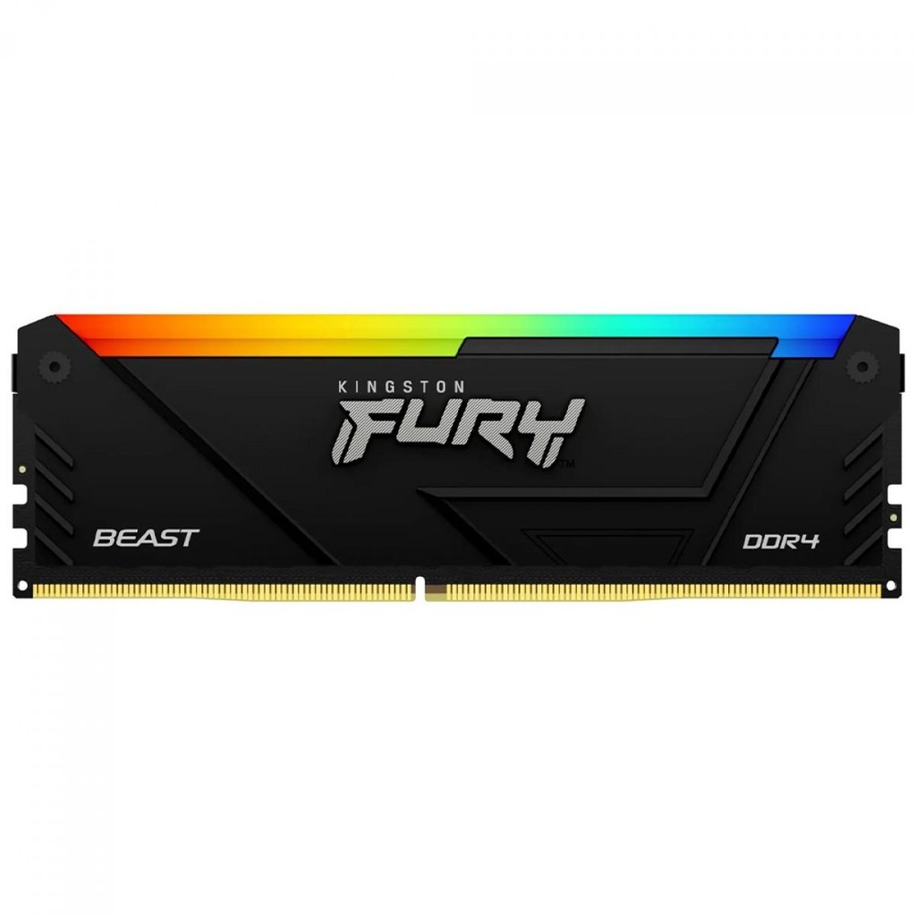 Memória DDR4 Kingston Fury Beast, RGB, 16GB, 3600MHz, Black, KF436C18BB2A/16 em Oferta na Shopee