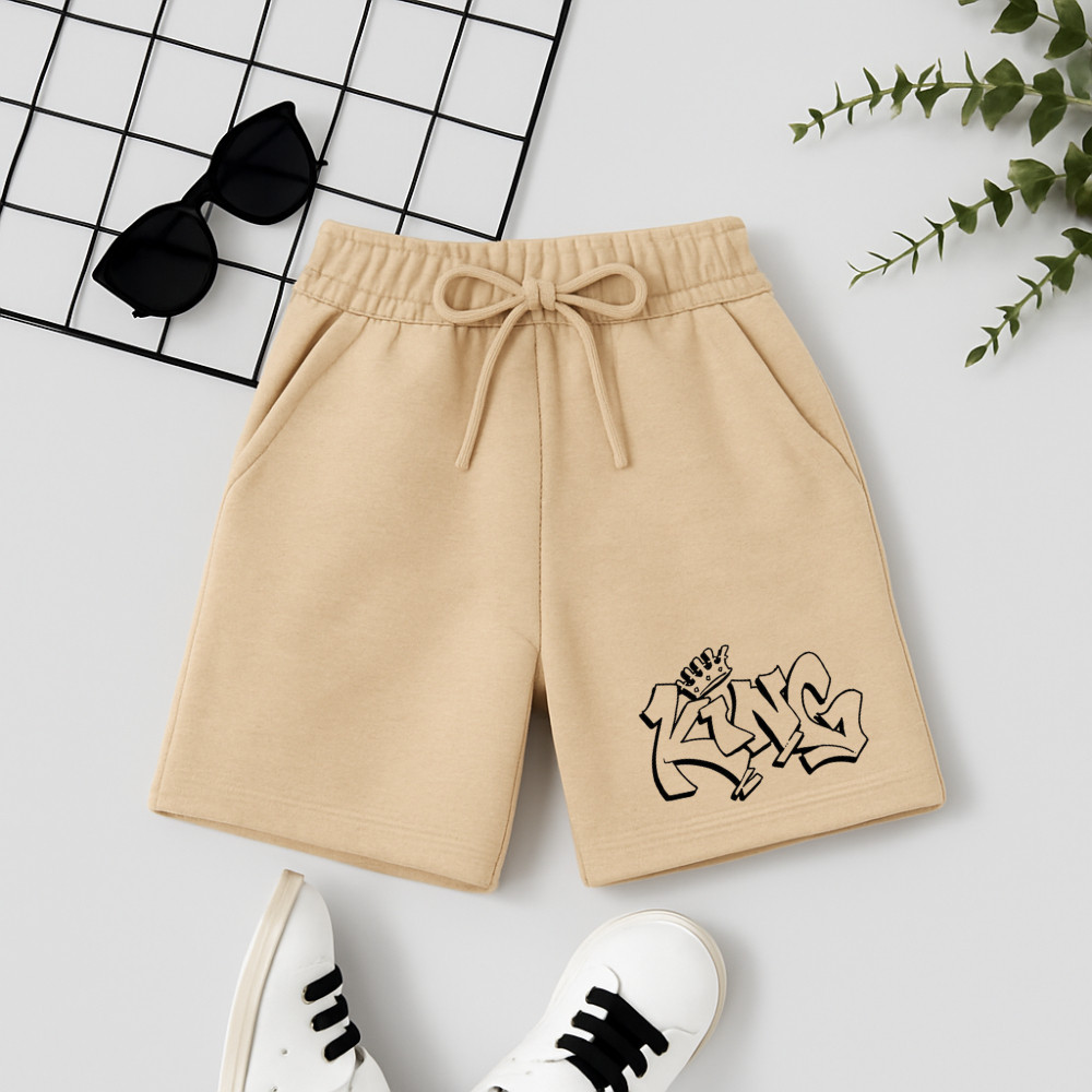 Short Masculino Infantil Estampa King 117 Estilo Atlético Streetwear Menino Kids Junior Creche em Oferta na Shopee