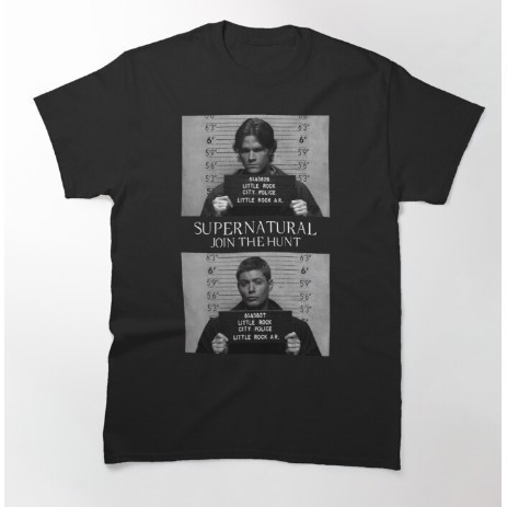Camiseta Premium Unissex Supernatural Irmaos Winchesters Dean Sam Caçadores de Monstros Mugshot's Envio Imediato Fox