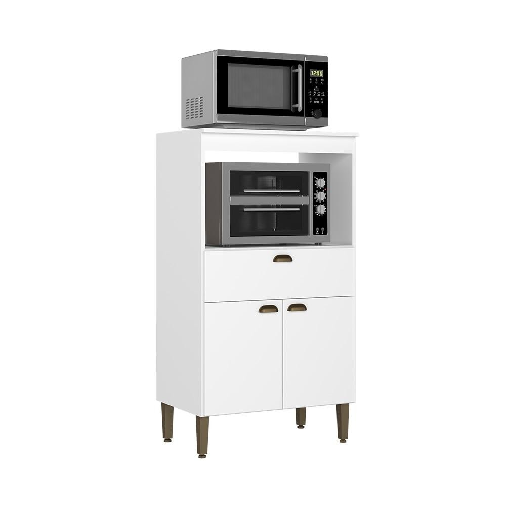 Balcão Multi Forno THB Moderna Branco 70cm Otimiza Espaço e Ergonomia para Cozinha Integrada