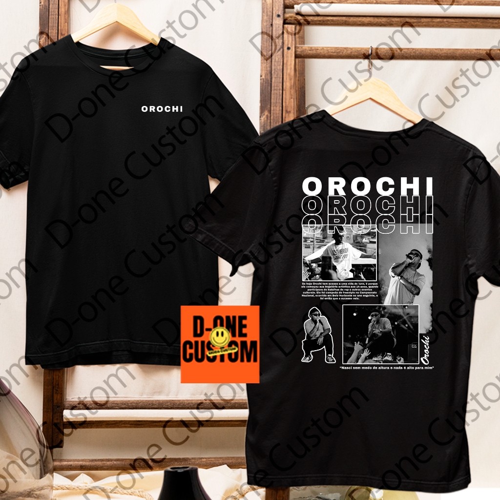 Camisa Camiseta Orochi Celebridade Preto e Branco Rap Trap HipHop Lançamento Tamanho Confortável em Oferta na Shopee