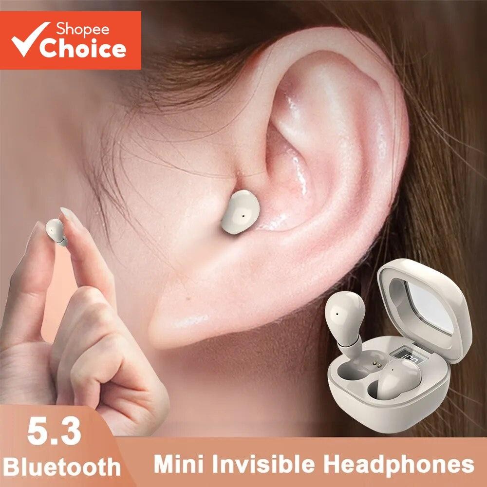 FN-B08 Mini Fones De Ouvido Sono Bluetooth 5.3 TWS Invisível Sem Fio Alta Fidelidade Som Estéreo Redução Ruído Com Micro