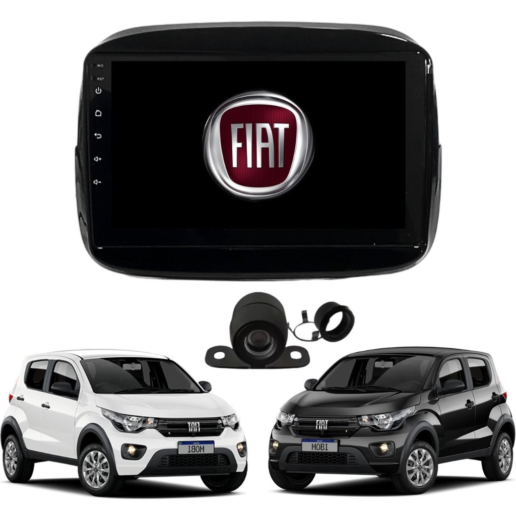 Central Multimídia Fiat Mobi 2017 até 2025 Carplay Sem Fio Android Auto GPS WIFI Câmera de Ré 9''