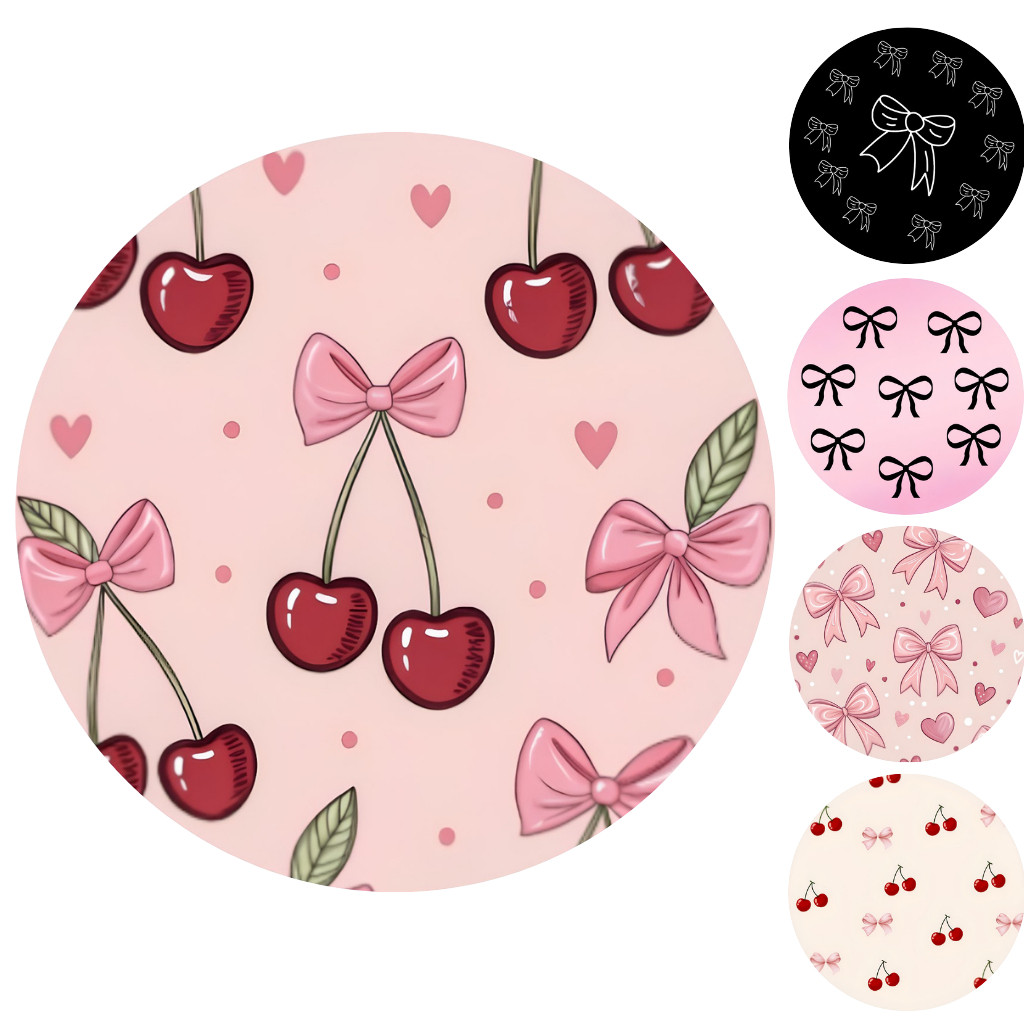 Capa Painel Redondo Mesa Lacinhos Sublimado C/ Elástico 50×50Cm