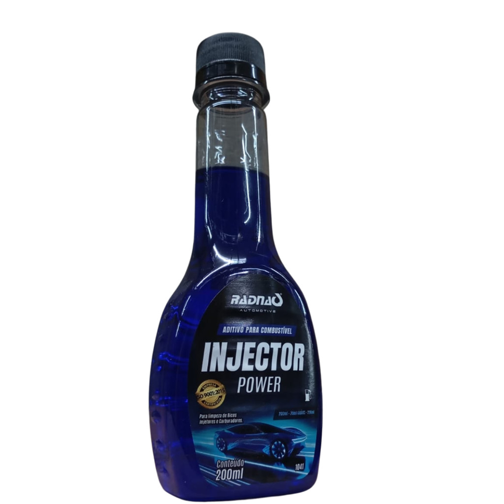 Aditivo Combustível Gasolina Radnaq Power Injector 200ml – Limpa Injetores Melhora Performance